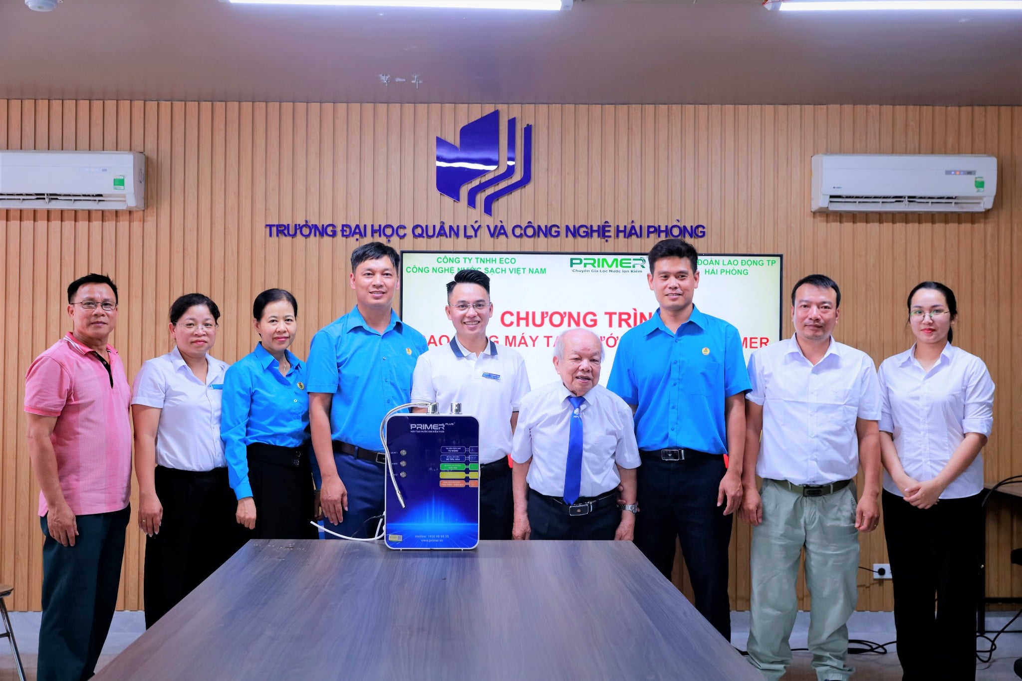 Trường Đại học Quản lý và Công nghệ Hải Phòng tổ chức chương trình trao tặng và truyền thông công nghệ điện phân ion kiềm
