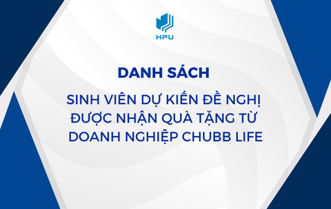 Danh sách sinh viên dự kiến đề nghị được nhận quà tặng từ Doanh nghiệp Chubb Life