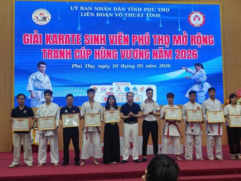 CLB Karate HPU tham gia Giải Karate Sinh viên Phú Thọ mở rộng tranh cúp Hùng Vương năm 2026