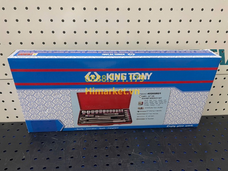 Trọn bộ tuýp 24 chi tiết hệ Inch Kingtony 4026SR01