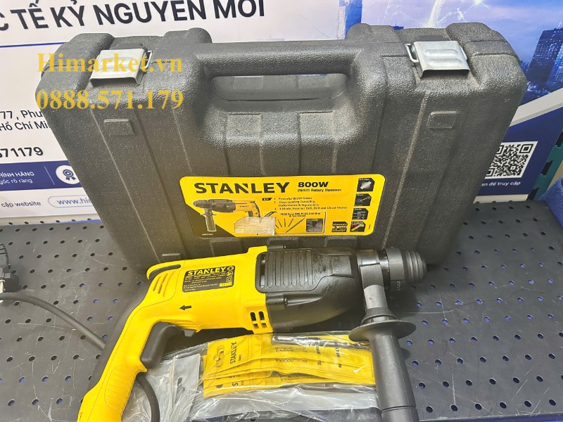 Mũi khoan và mũi đục chuôi gài SDS Plus đi kèm máy khoan Stanley SHR263KA-B1