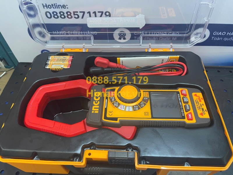 Ampe kềm AC/DC 1000A INGCO DCM610002 màn hình màu VA