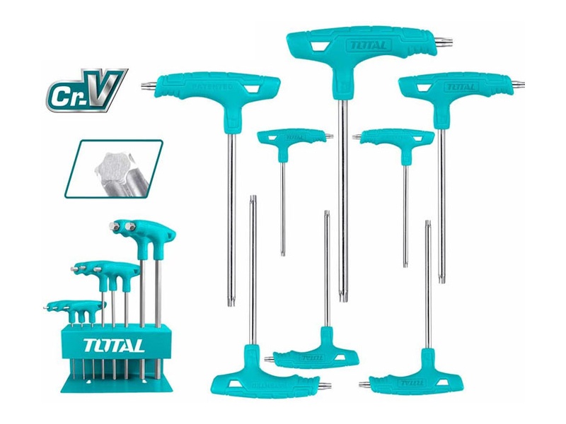 Bộ chìa lục giác bông chữ T 8 chi tiết T10-T50 Total THHW80836 mạ Crom chịu nhiệt chính hãng giá tốt tại Himarket