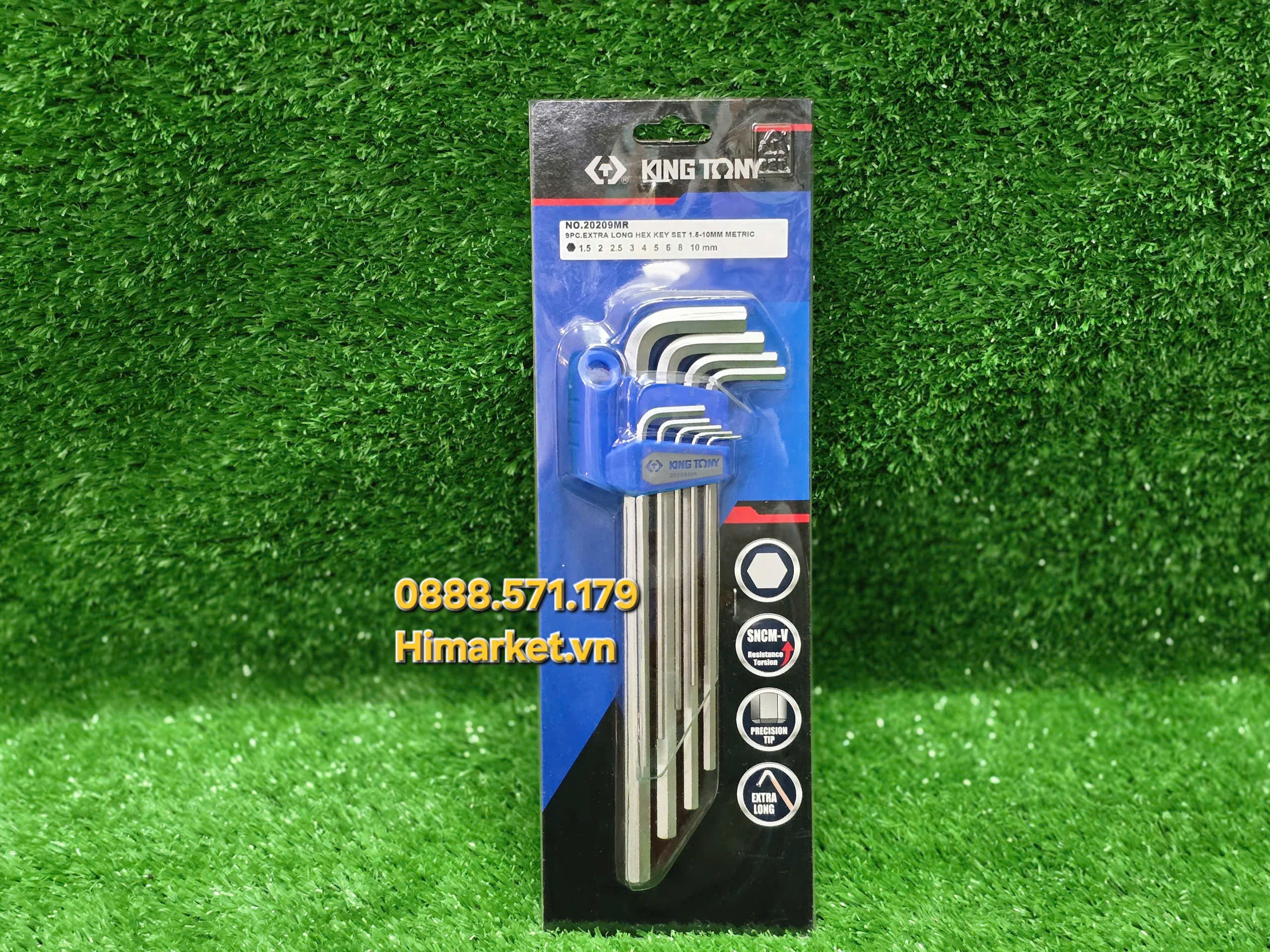Bộ chìa lục giác hệ mét 9 cái Kingtony 20209MR
