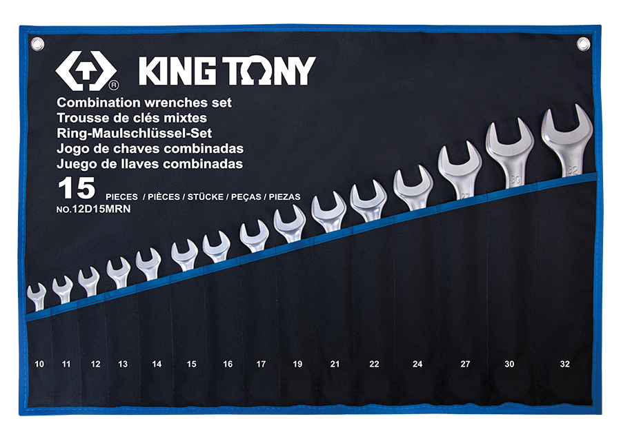 Bộ cờ lê vòng miệng siêu nhẹ 10-32mm 15 món KINGTONY 12D15MRN