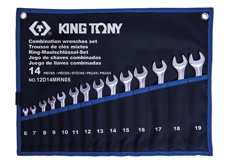 Bộ cờ lê vòng miệng siêu nhẹ 6-19mm Kingtony 12D14MRN05