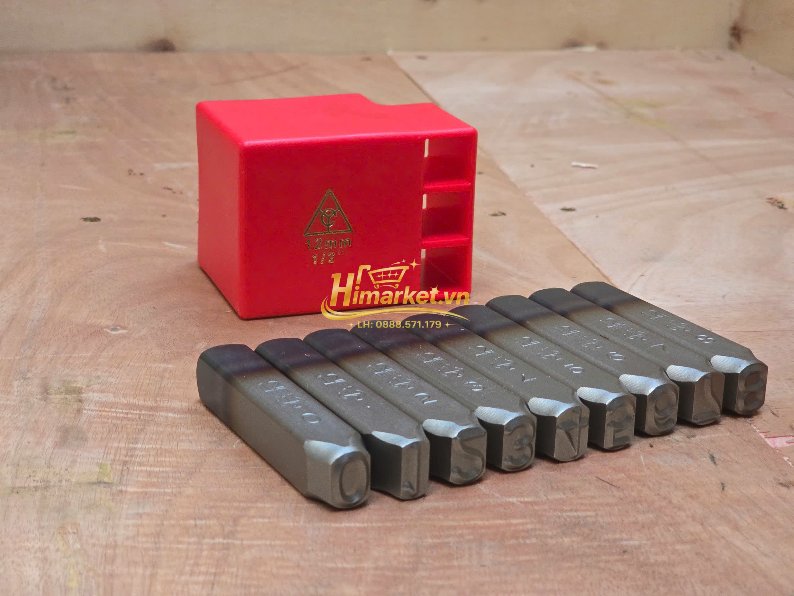 Chi tiết các thanh đục đóng số từ 0-9 chất liệu thép Cr-V siêu cứng mã YC-602-12.0