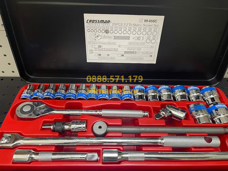 Bộ đầu tuýp 25 chi tiết Crossman 99-055 bền bỉ chất lượng