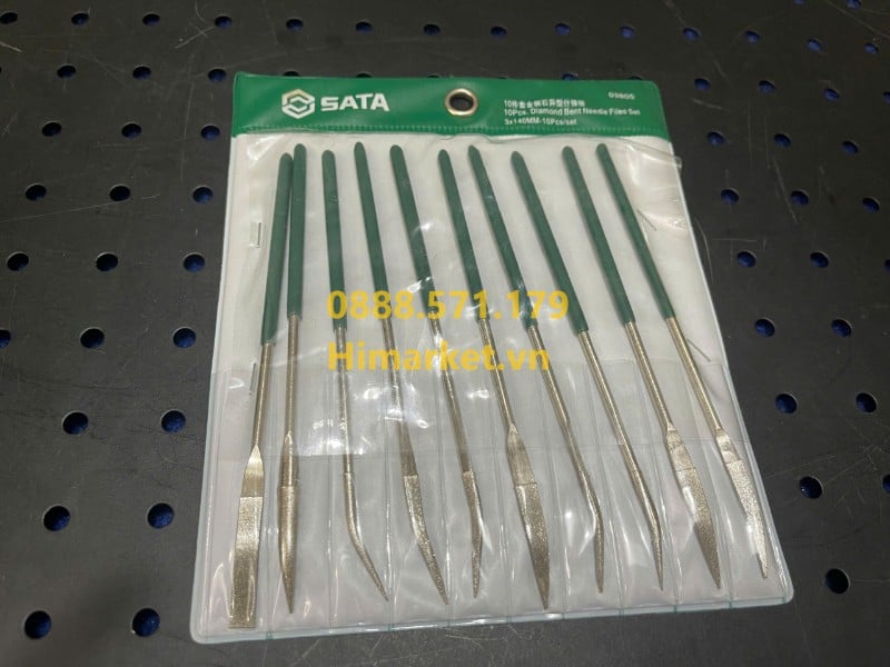 Cận cảnh 10 đầu giũa cong phủ kim cương SATA 03805