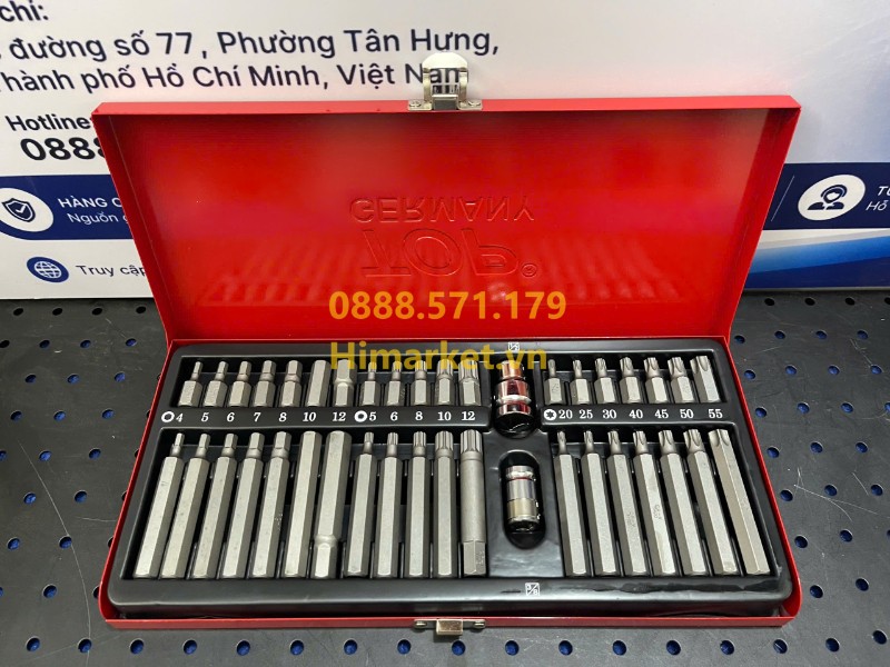 Chi tiết các đầu lục giác bông sao dài ngắn trong bộ TOP TBS-11026