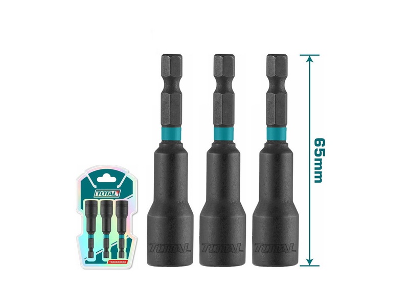 Bộ mũi bắn tôn 3 chi tiết 1/4 inch 14mm Total TAC271431 thép 50BV30 có nam châm mạnh