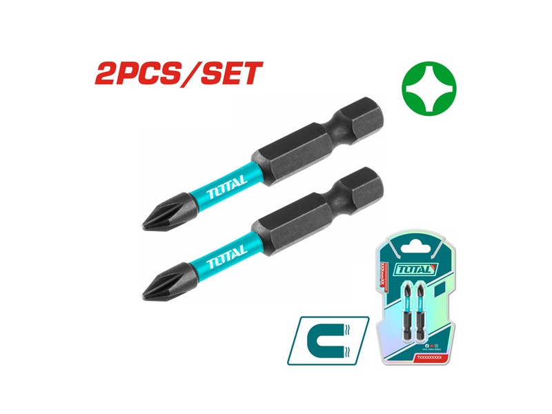 Bộ mũi vít dẹp 2 chi tiết SL4x50mm Total TACIM71SL450 thép S2 màu đen chính hãng