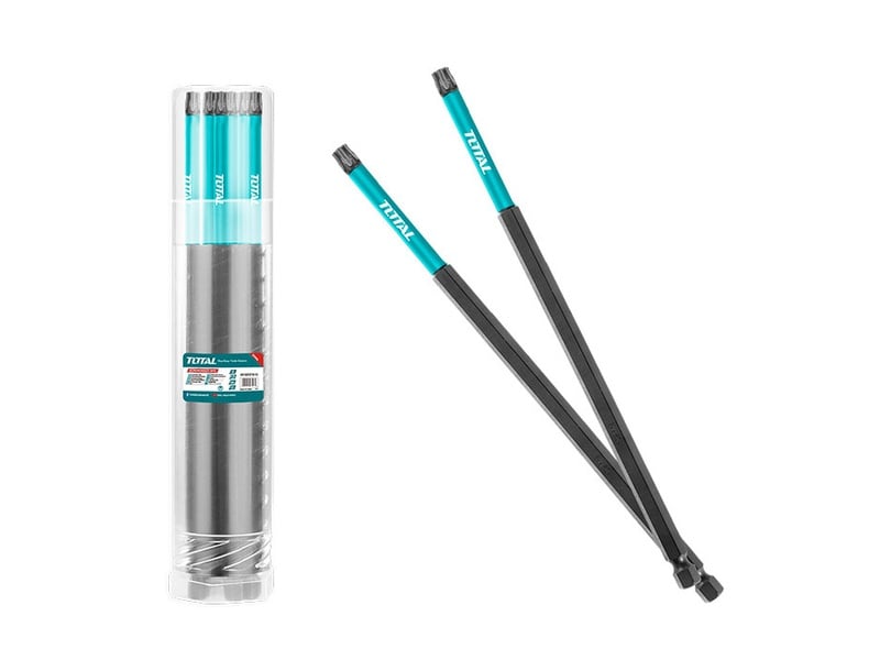 Bộ mũi vít sao 10 chi tiết T25x200mm Total TACIM16T2583 thép S2 siêu dài 20cm chính hãng