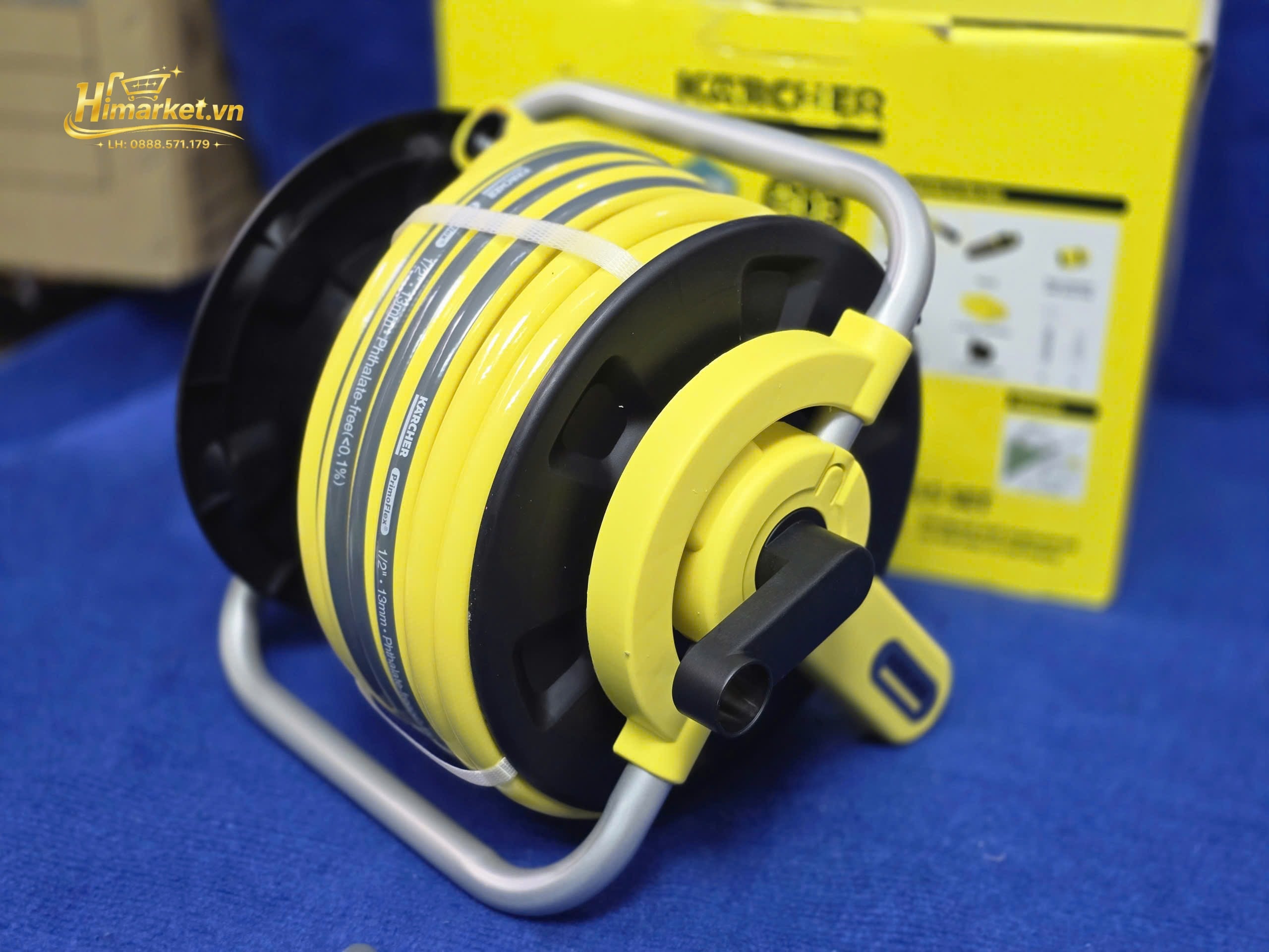Góc nghiêng bộ rulo thu dây tưới cây Karcher HR 1.15 tích hợp tay quay