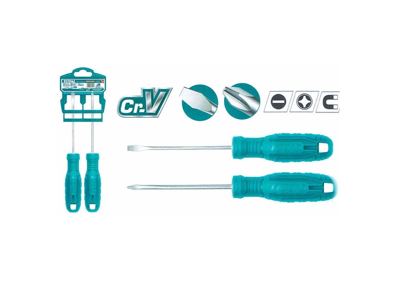 Bộ tuốc nơ vít dẹp và bake 2 chi tiết Total THTDC250201 chất liệu thép 40Cr chính hãng giá tốt tại Himarket