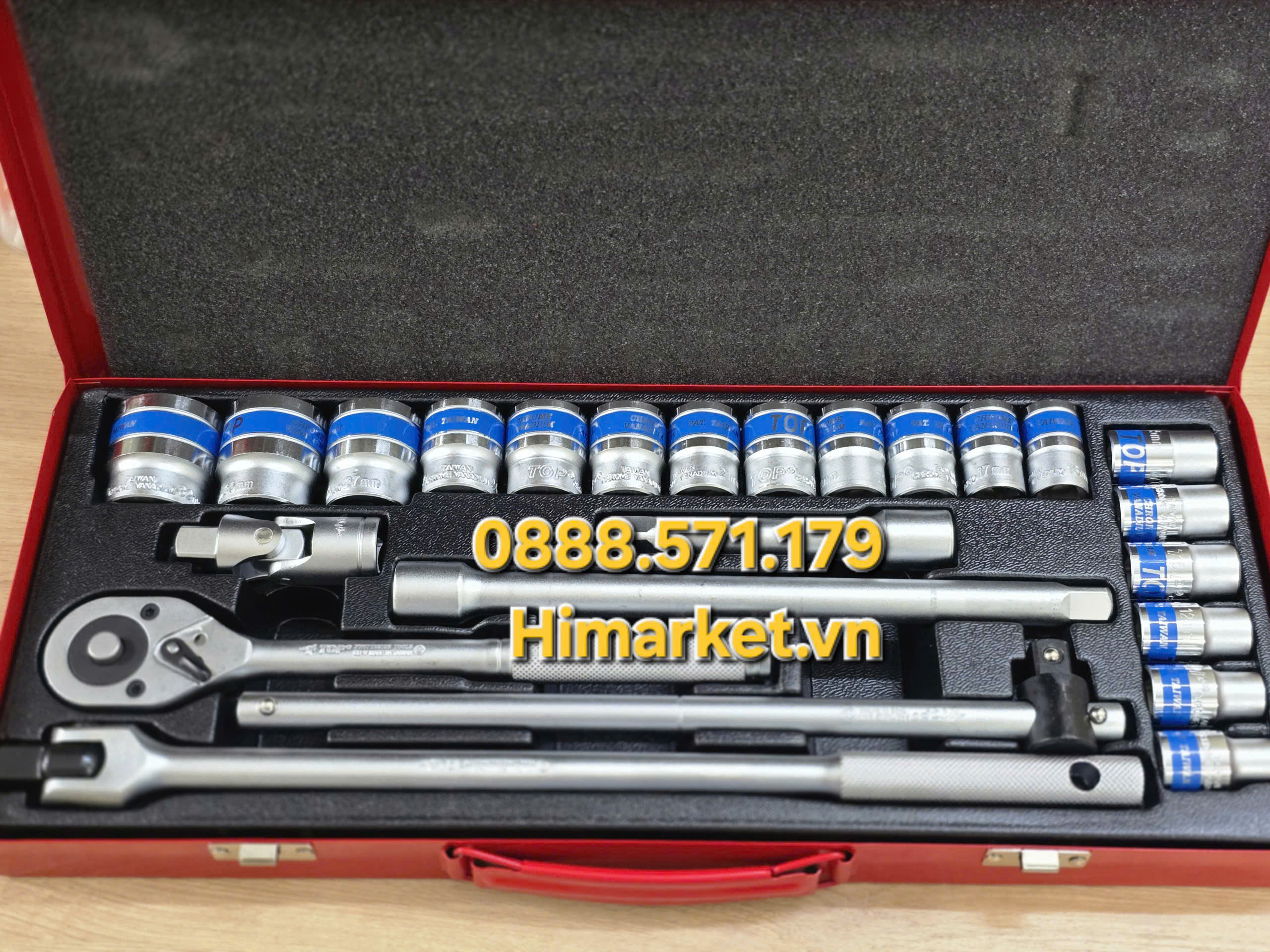 Chi tiết các phụ kiện trong bộ tuýp TOP KW-S424D-1