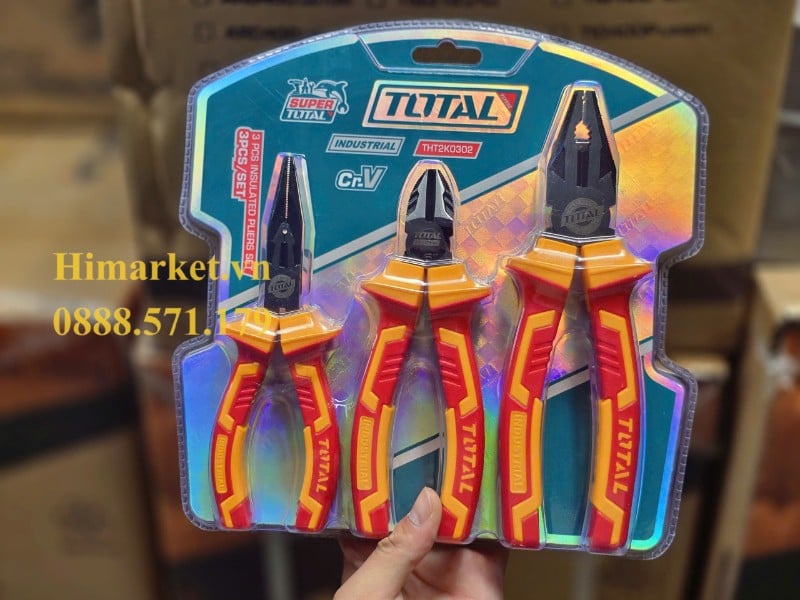 Bộ 3 kềm cách điện 1000V TOTAL THT2K0302 chính hãng