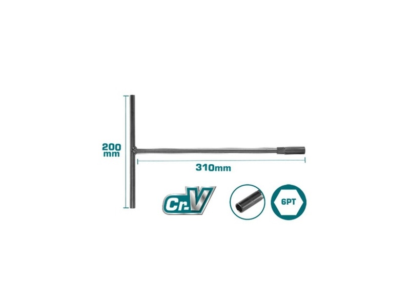 Cần chữ T 10mm Total THTSWB1001 chất liệu thép Cr-V bề mặt điện di đen chống gỉ chính hãng