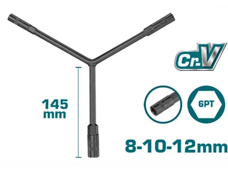 Cần chữ Y 8-10-12mm Total THYWB081012 chất liệu thép Cr-V siêu bền đa năng chính hãng giá tốt