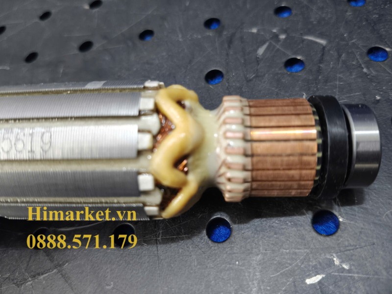 Chi tiết cổ góp lá đồng và vòng cao su đuôi rotor Makita 515613F9