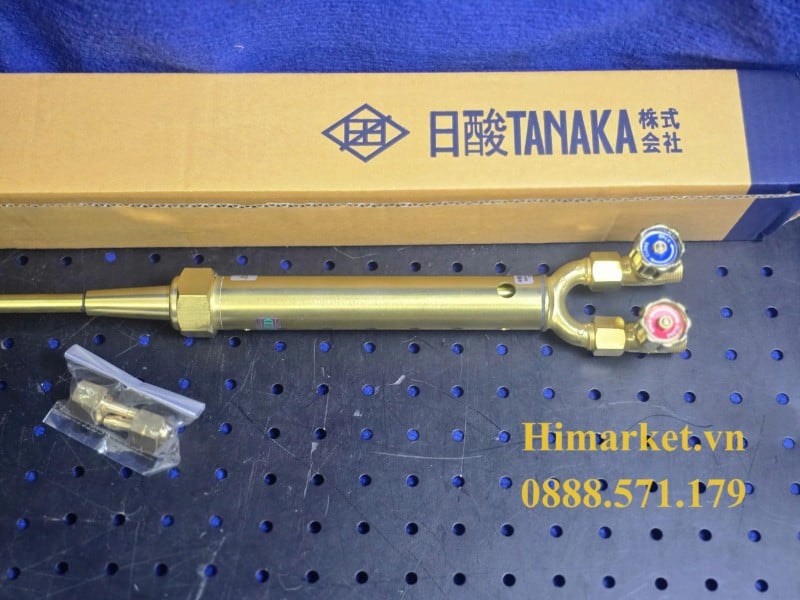 Chi tiết cụm van điều chỉnh xanh đỏ trên đèn khò Tanaka M-Propane
