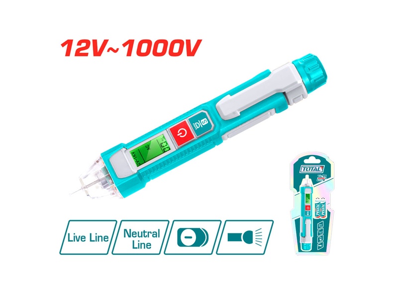 Đầu dò điện áp AC Total THT210003 phân biệt dây nóng dây nguội thông minh