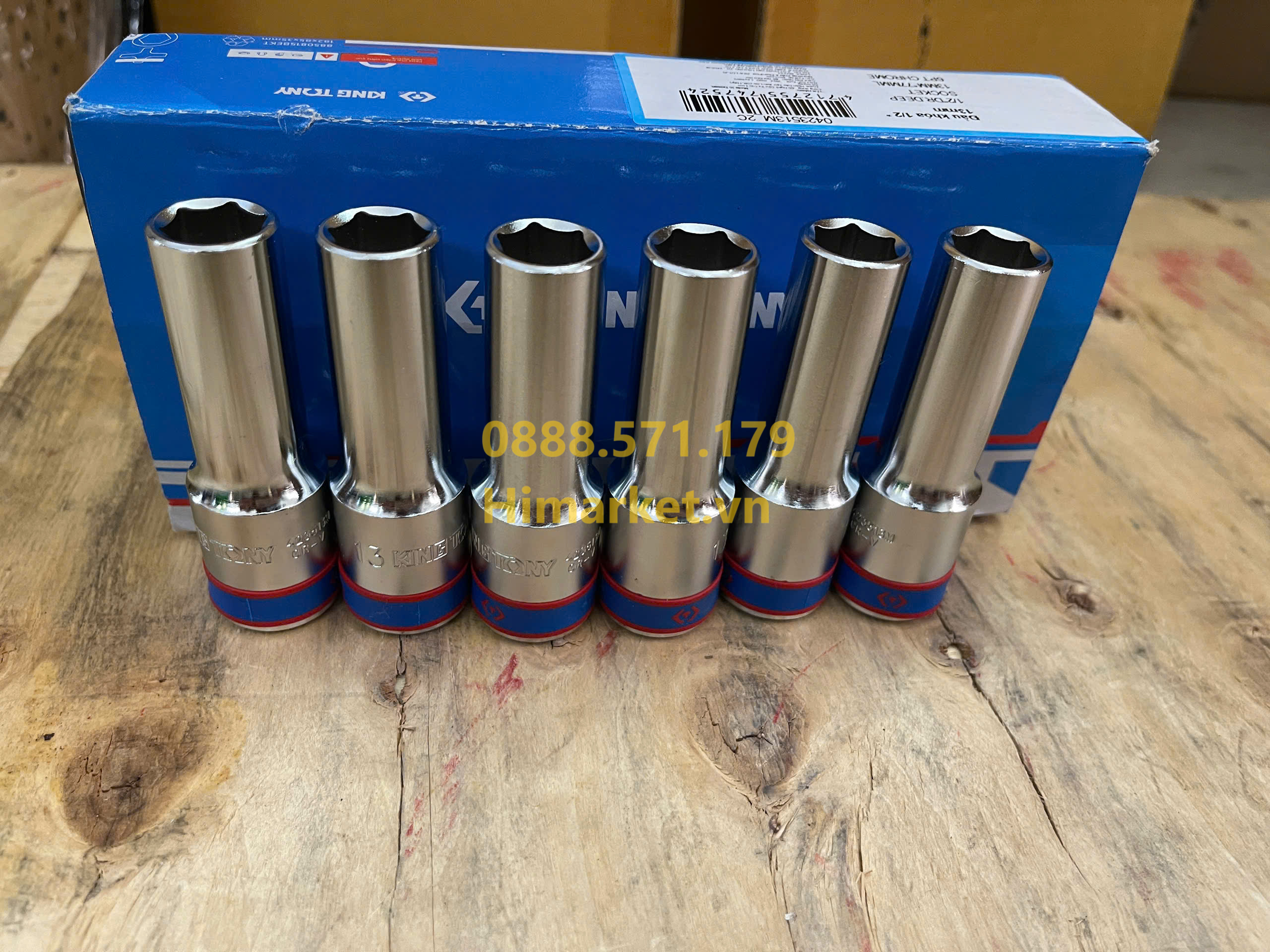 Đầu khẩu lục giác 1/2 inch dài Kingtony 423513M