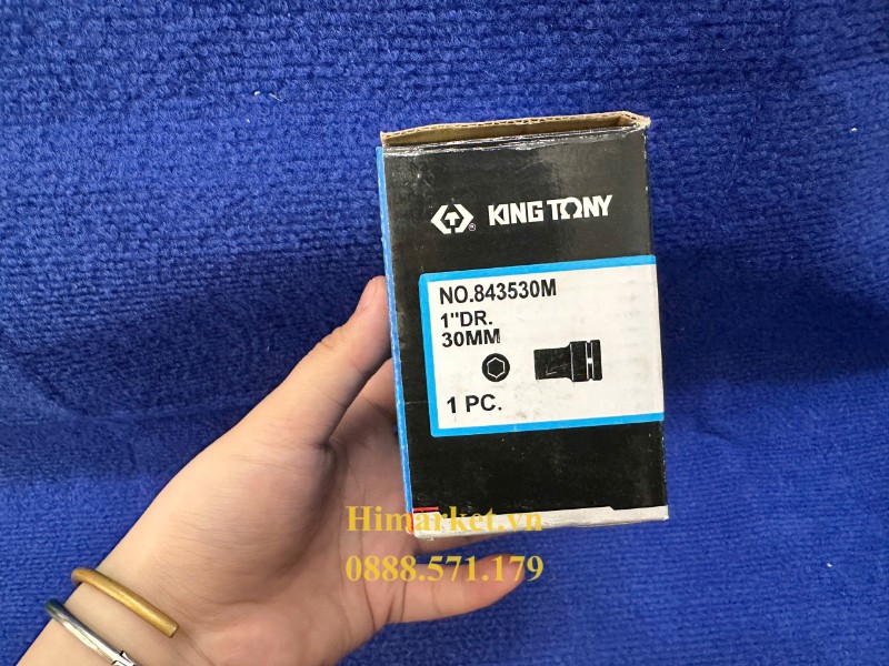 Đầu tuýp lục giác đen 30mm Kingtony 843530M chuẩn 1 inch chính hãng