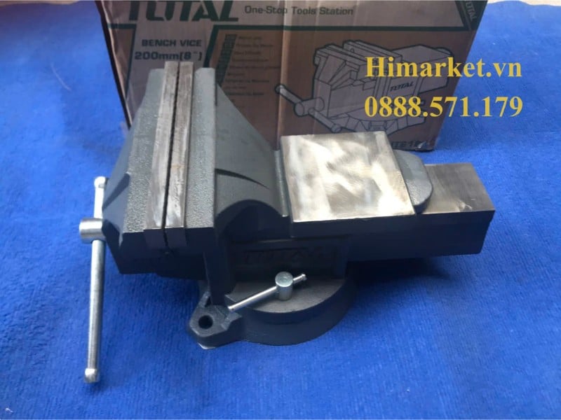Hình ảnh thực tế trọn bộ ê tô bàn nguội mâm xoay 200mm Total THT6186