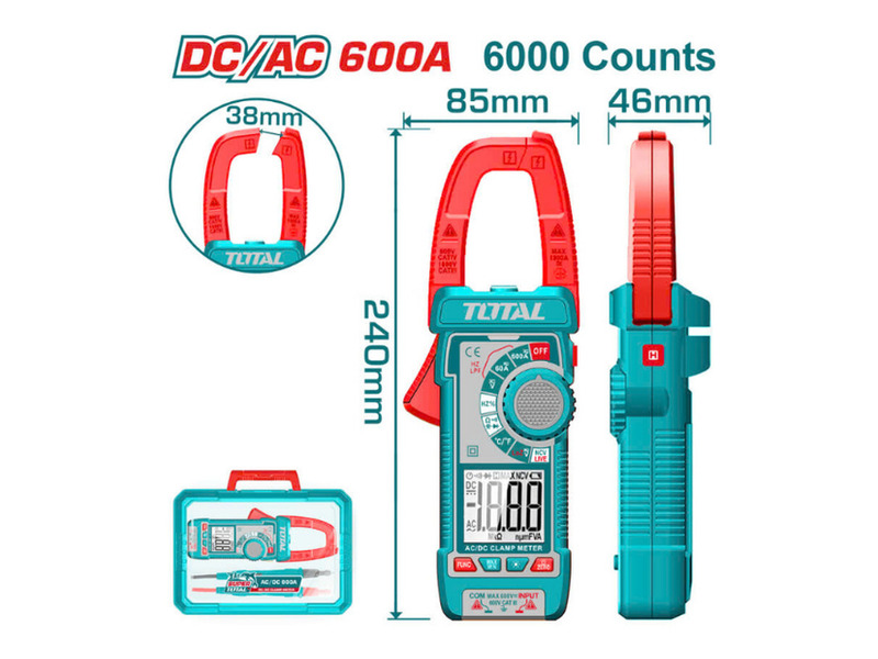 Kềm đo DC/AC kỹ thuật số Total TMT766002 đo dòng DC 600A và dòng khởi động Inrush