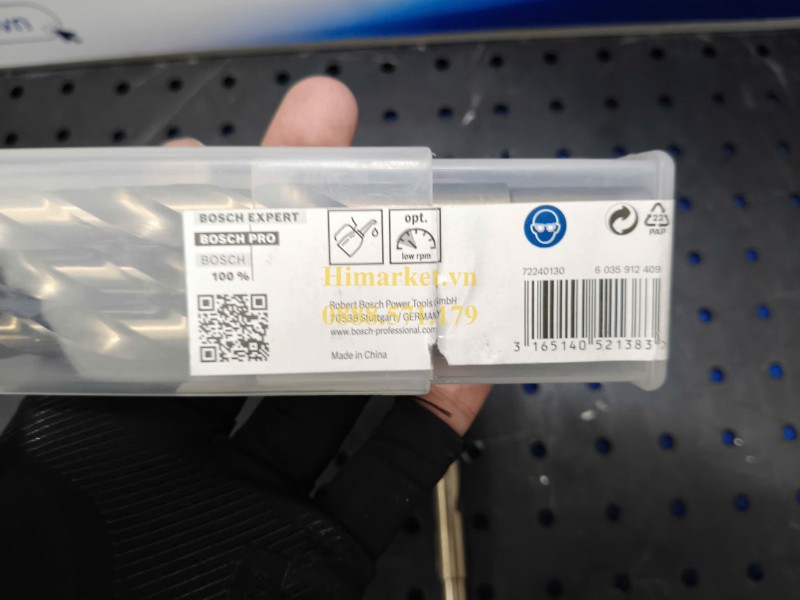Mặt sau hộp mũi khoan inox Bosch Pro Stainless Steel HSS-Co 12mm