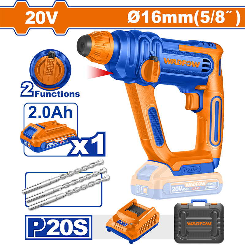 Máy khoan búa dùng pin 20V Wadfow WLM1B162 động cơ không chổi than