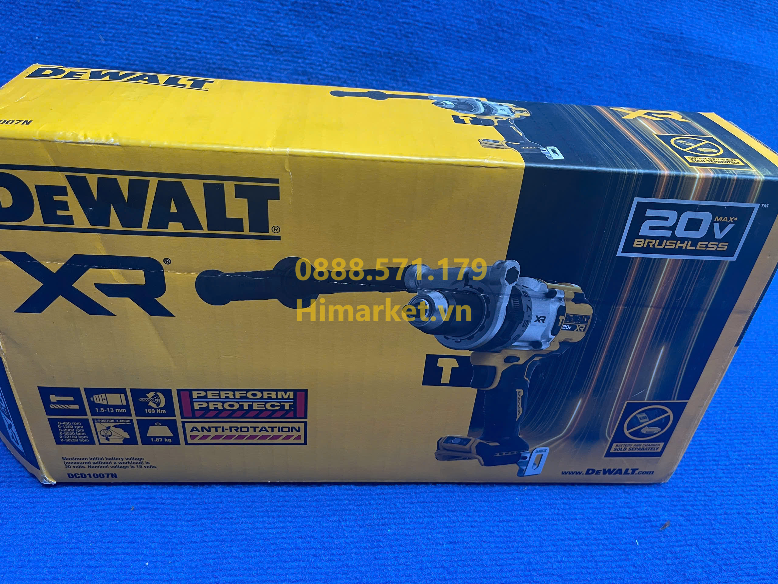 Máy khoan động lực Dewalt DCD1007N-B1 chống lật cổ tay