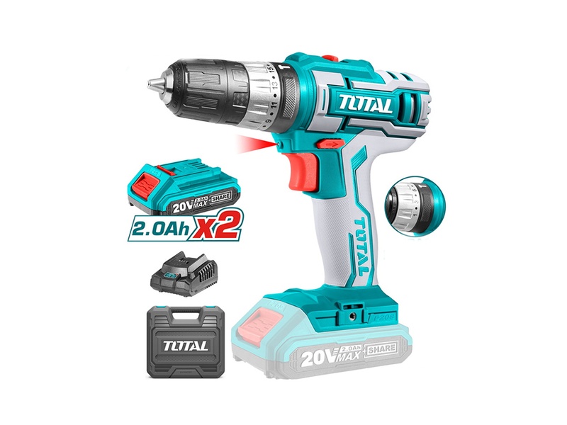 May khoan dong luc dung pin 20V Total TIDLI200215 luc xoan 45NM kem 2 pin 2Ah