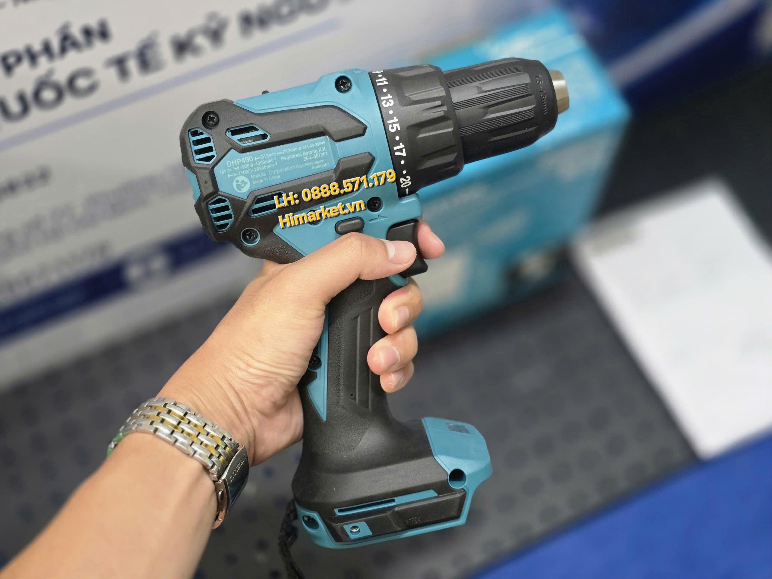 Máy khoan vặn vít dùng pin Makita DHP490Z hệ 18V