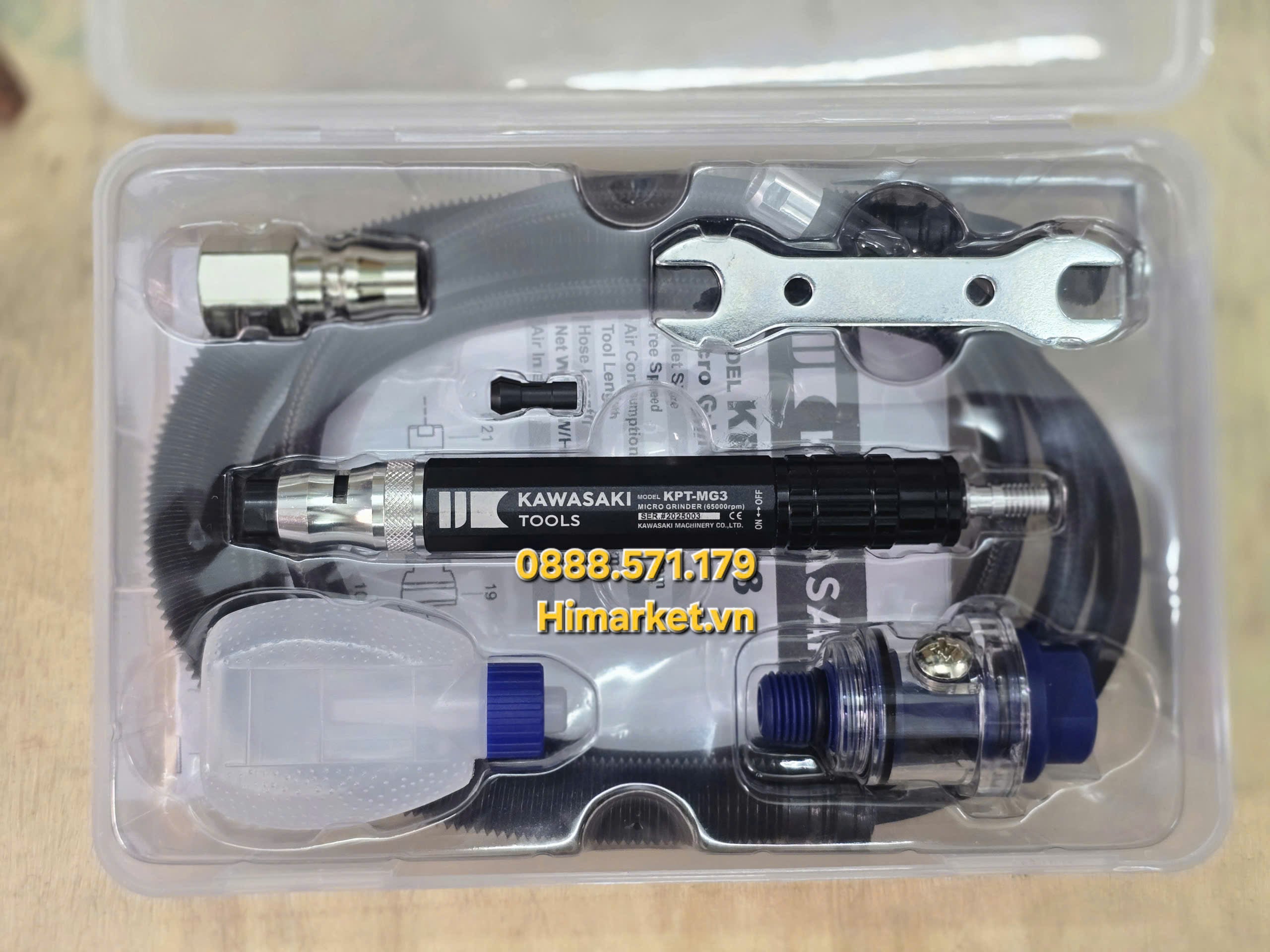 Chi tiết đầu kẹp và thân máy Kawasaki KPT-MG3