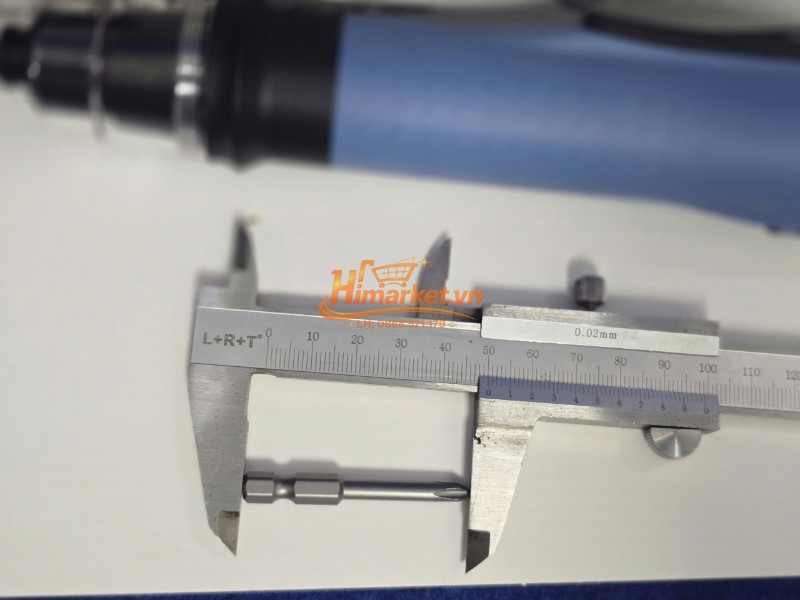 Đo chiều dài bit Delvo DLV12SL-CKE CE Máy vặn vít điện Delvo DLV12SL-CKE CE đo chiều dài bit bằng thước cặp