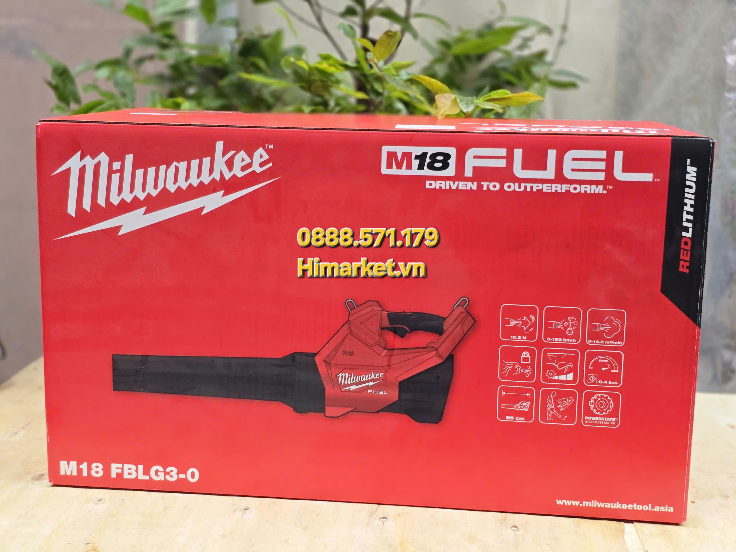 Máy Thổi Lá Dùng Pin Milwaukee M18 FBLG3-0 góc nghiêng