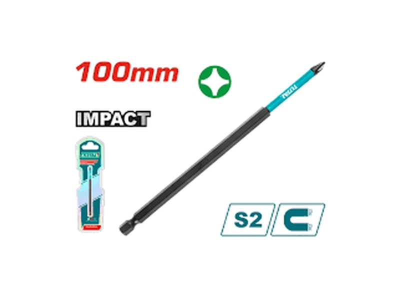 Mũi bắt vít PH1x100mm Total TACIM71PH1100 thép S2 màu đen chính hãng