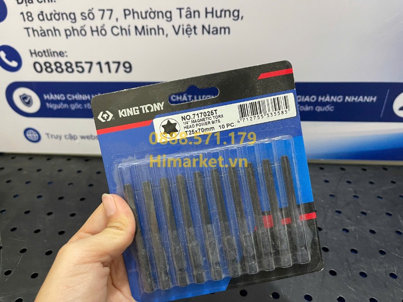 Mũi vít bông T25 Kingtony thép S2 siêu cứng