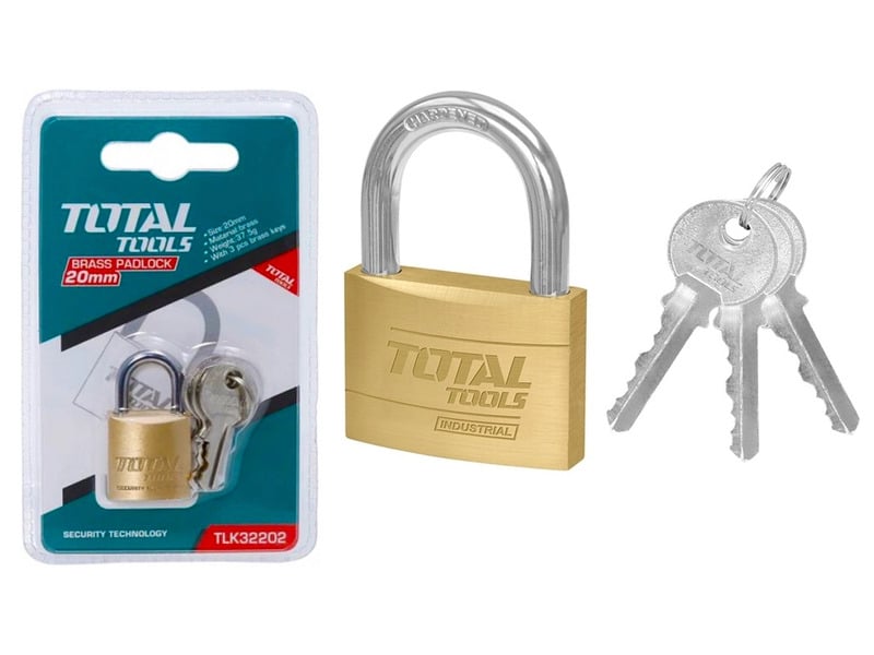 Ổ khóa 20mm Total TLK32202 Ổ khóa 20mm Total TLK32202 đồng thau mini bảo vệ vali và tủ đồ