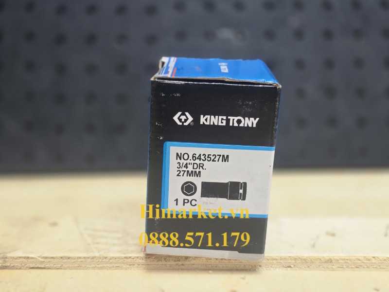 Tem nhãn thông số kỹ thuật in trên vỏ hộp đầu tuýp Kingtony 643527M