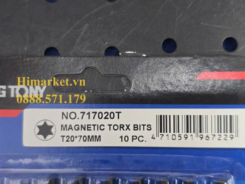 Thông số kỹ thuật và mã vạch vỉ mũi vít sao Kingtony 717020T
