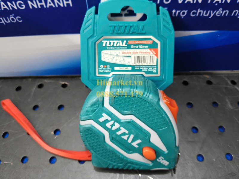 Thước cuộn TOTAL TMT126051 5m x 19mm kèm tem thông số