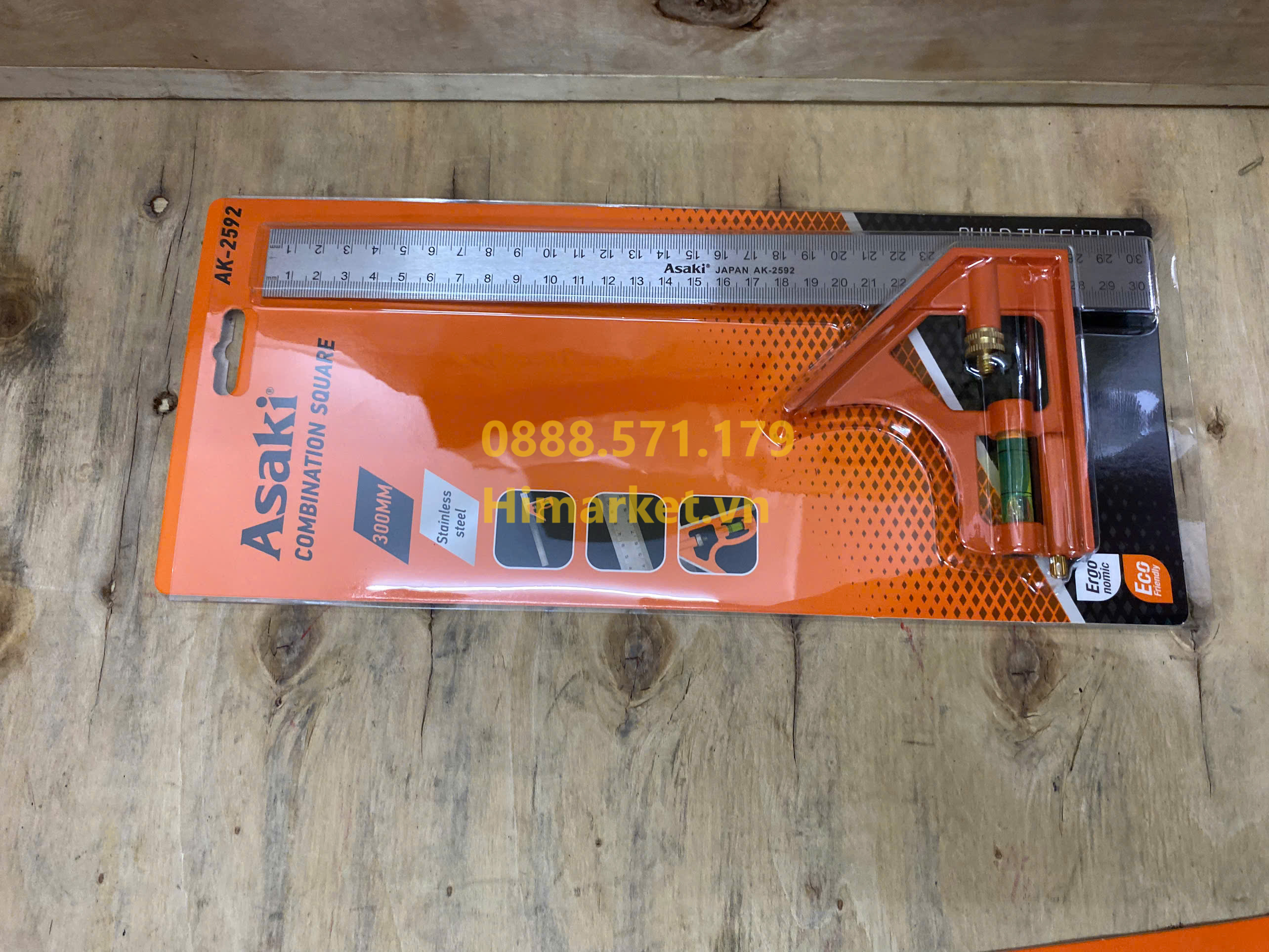 Thước êke thủy Asaki AK-2592 300mm chính hãng
