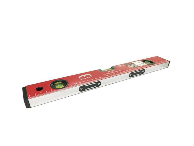 Thước thủy TOP đỏ 80cm 150730-32 có nam châm và 3 ống thủy