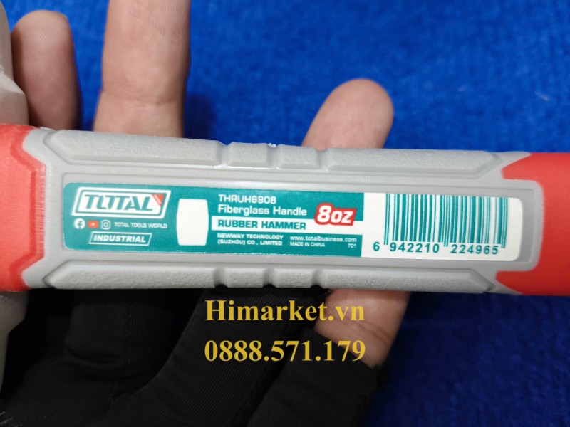 Chi tiết tem thông số và mã vạch búa cao su Total THRUH6908 8oz