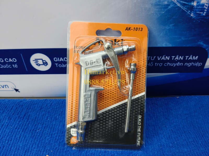Toàn bộ bộ súng xịt gió 2 đầu Asaki AK-1013 nguyên vỉ nhựa