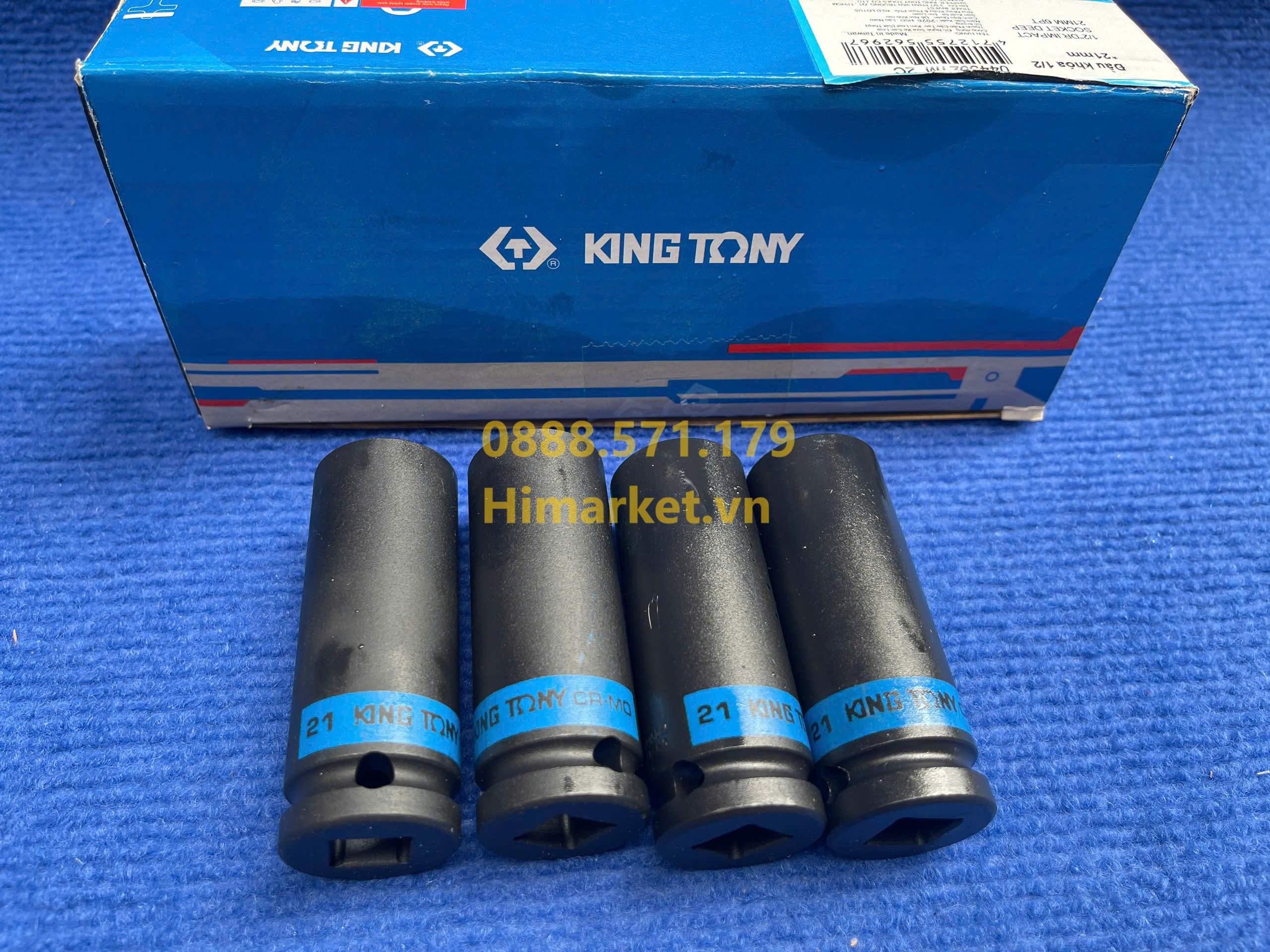 Tuýp 1/2 inch đen dài 21mm Kingtony 443521M