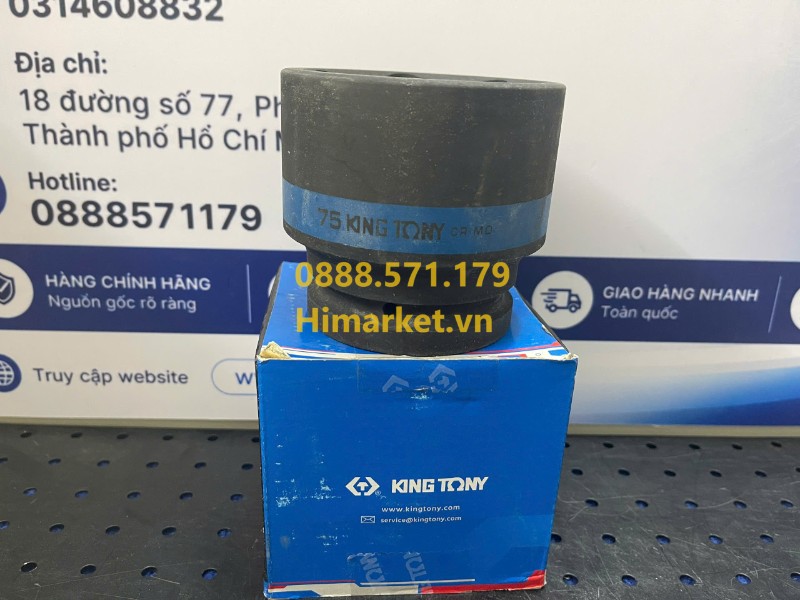Đầu tuýp Standard Kingtony 853575 kích thước 75mm đầu nối 1 inch
